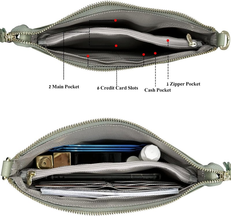 Beurlike Leather Wristlet Wallet Clutch Purses For Women Small Crossbody Phone Bags - Image 5